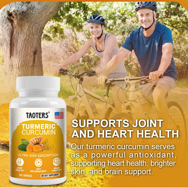 Turmeric Curcumin Capsules,Natural Joint Support,Relieve Joint Pain, Support Brain Health & Heart Health