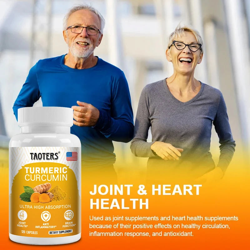 Turmeric Curcumin Capsules,Natural Joint Support,Relieve Joint Pain, Support Brain Health & Heart Health