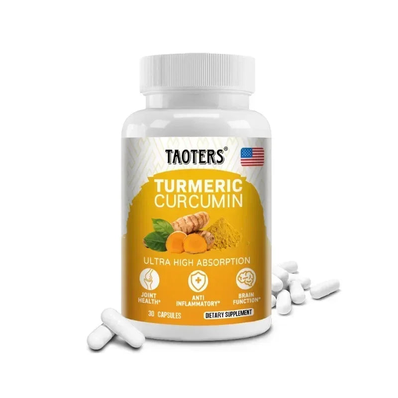 Turmeric Curcumin Capsules,Natural Joint Support,Relieve Joint Pain, Support Brain Health & Heart Health
